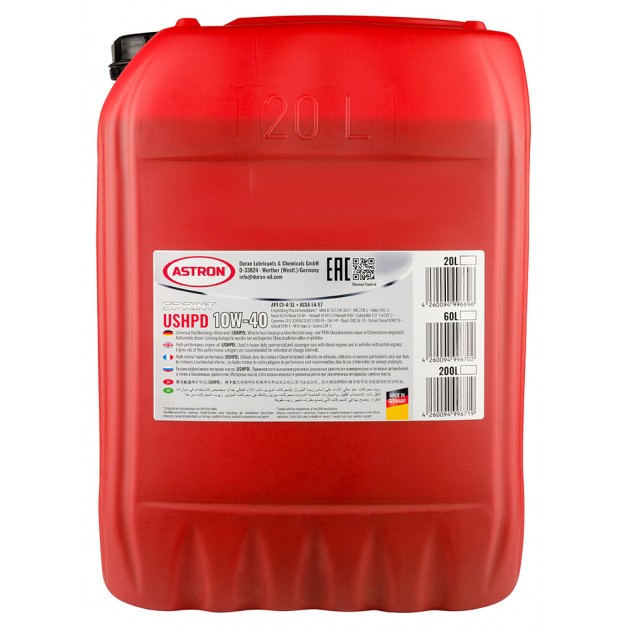 Моторное масло Astron Sprint USHPD 10W-40, 20л