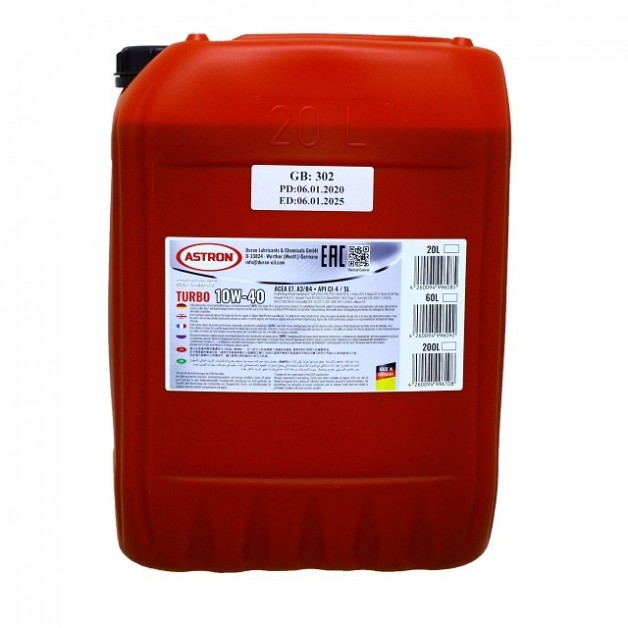 Моторное масло Astron Sprint Turbo 10W-40, 20л