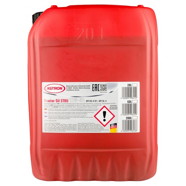 Моторное масло Astron Tractor Oil STOU 10W-30, 20л